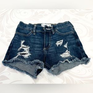 Girls Abercrombie Kids Denim Distressed Destroyed Shorts size 9/10
